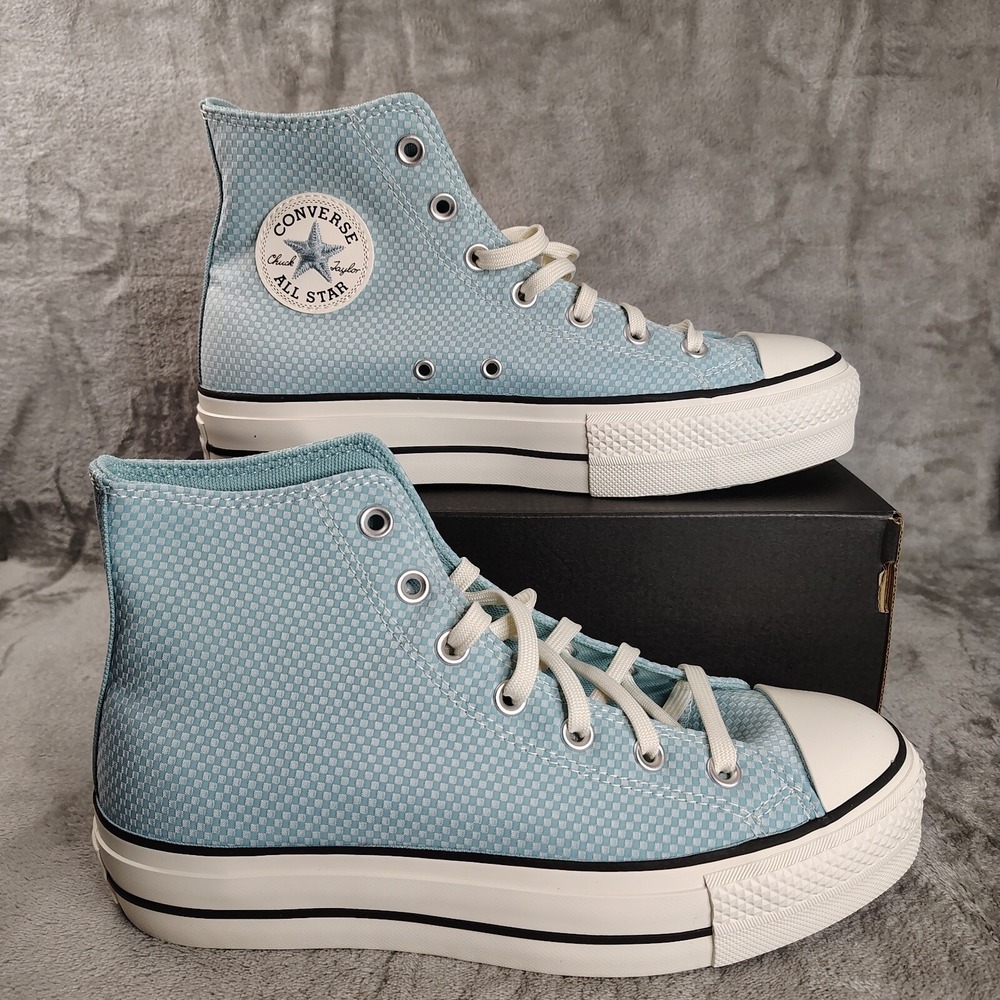 Converse‎ Women's Chuck Taylor All Star Lift Checkered Infinity pool Blue Size 9